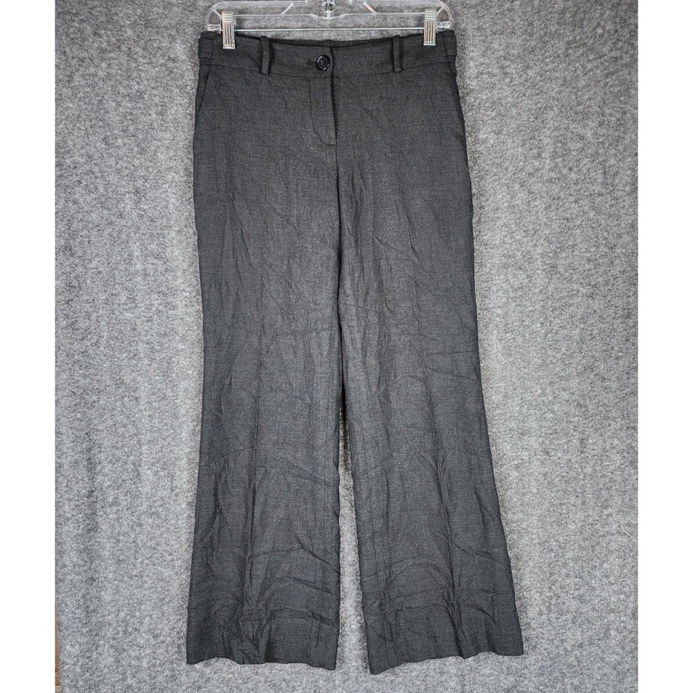 Ann Taylor Loft Pants Womens 2P Julie Grey Wide Leg Trouser EUC